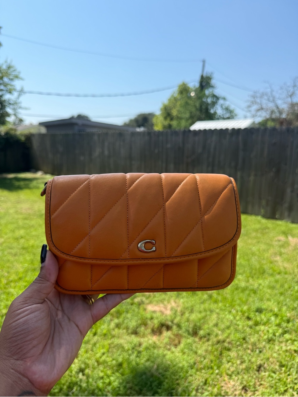 Coach Quilted Leather Crossbody Bag - Orange